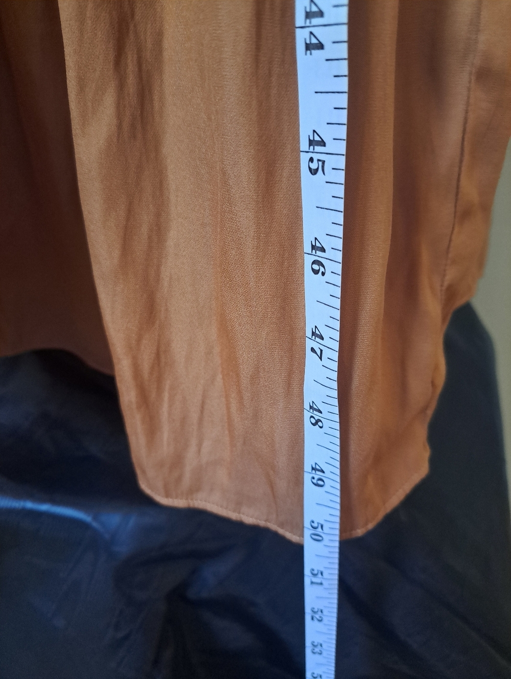 Willa Ruffle V-Neck Maxi Dress in Camel. - Picture 12 of 13
